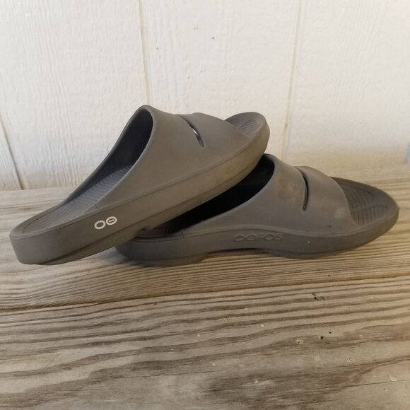 OOFOS Brown Recovery Slide Sandals Mens 9 Womens 11